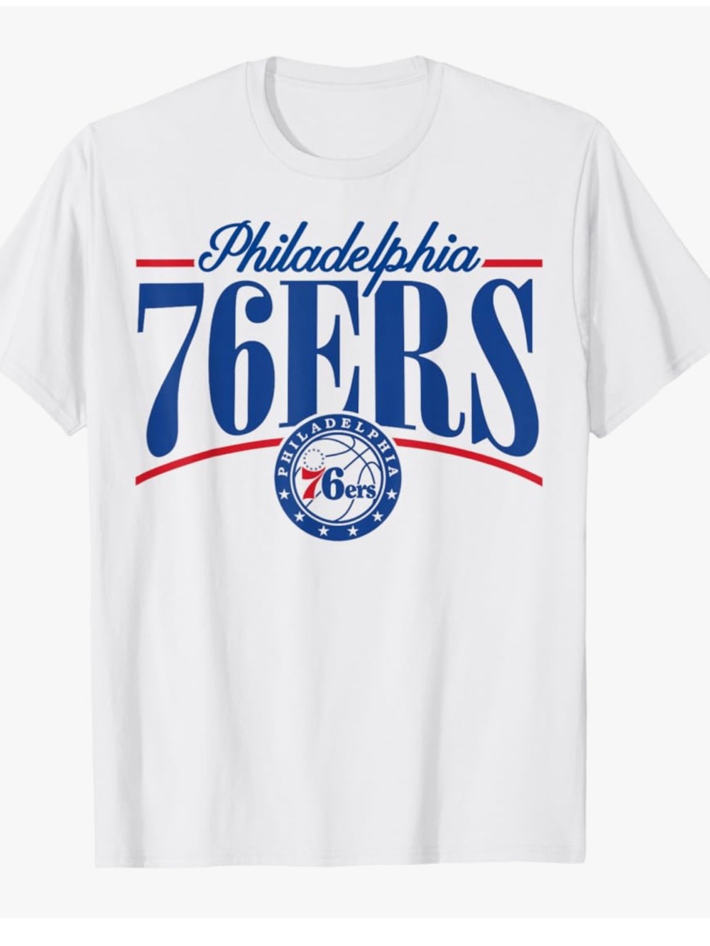 NBA Philadelphia 76ers White Graphic Tee NWT